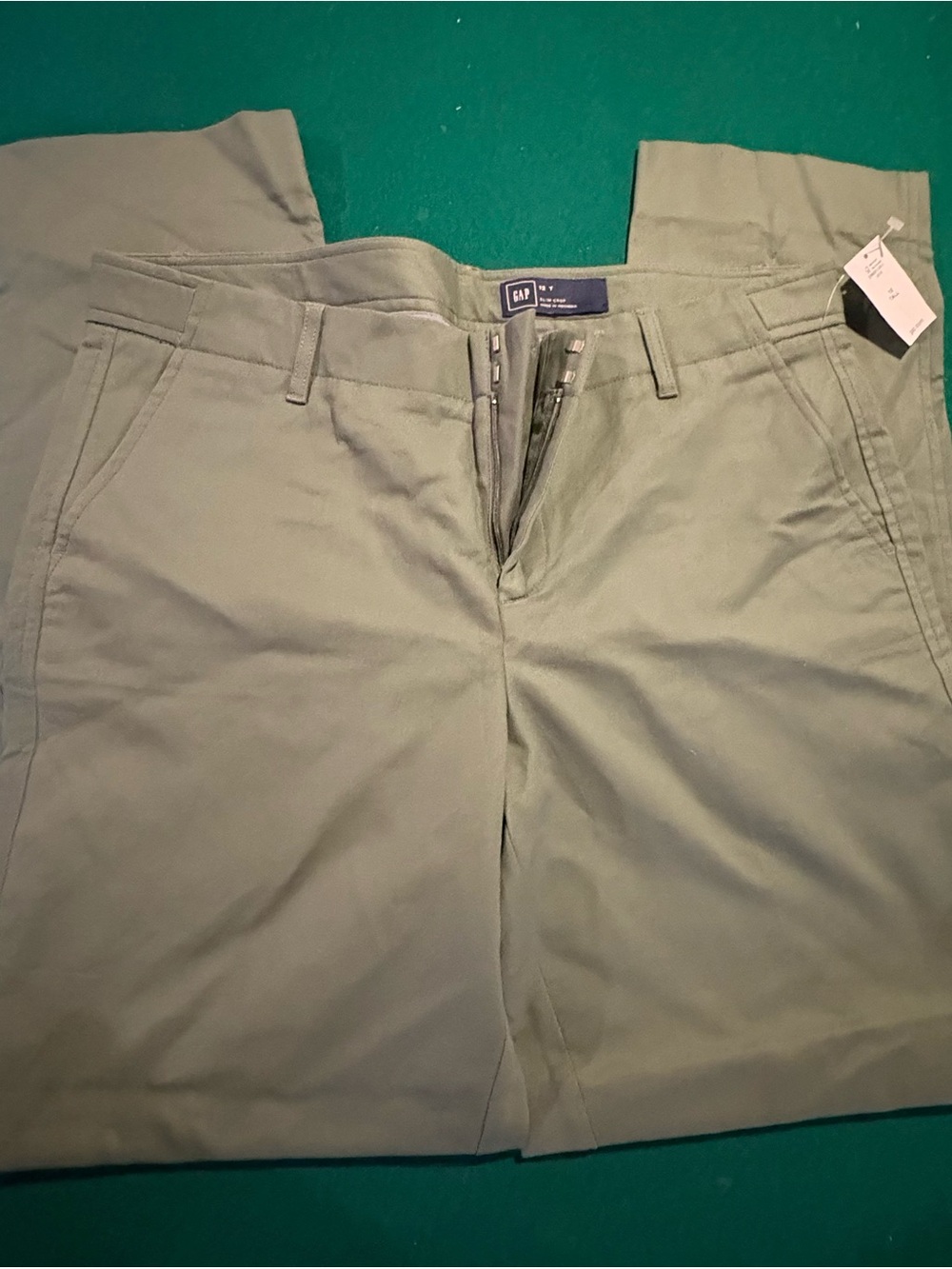 NWT GAP Slim Crop Pants in Olive Green